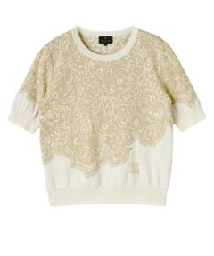 LANVIN COLLECTION / ランバン コレクション ニット・セーター | 18ゲージ袋ジャカードレース柄ニット