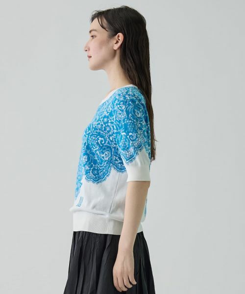 LANVIN COLLECTION / ランバン コレクション ニット・セーター | 18ゲージ袋ジャカードレース柄ニット | 詳細10