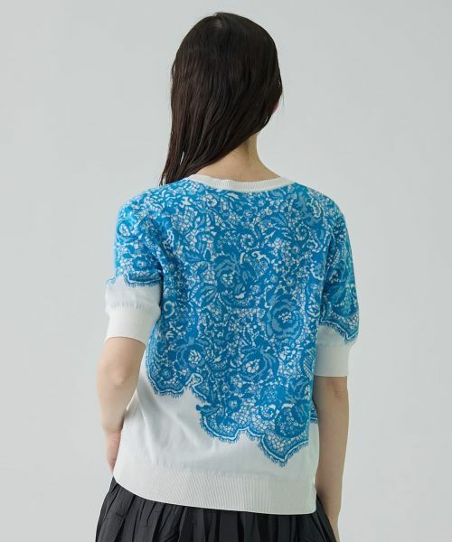 LANVIN COLLECTION / ランバン コレクション ニット・セーター | 18ゲージ袋ジャカードレース柄ニット | 詳細11