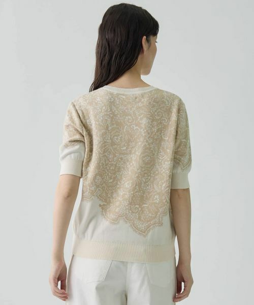 LANVIN COLLECTION / ランバン コレクション ニット・セーター | 18ゲージ袋ジャカードレース柄ニット | 詳細3