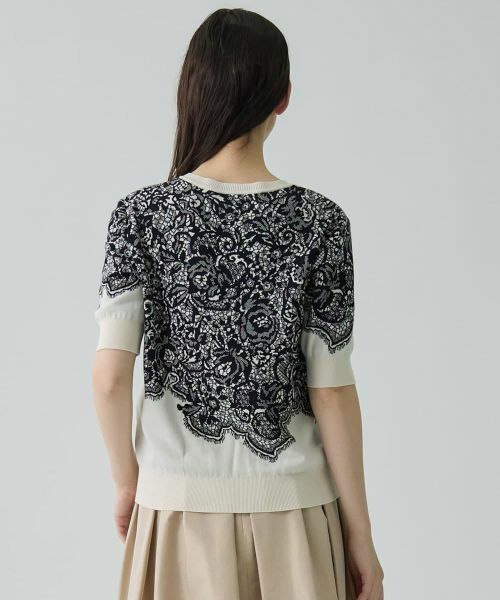 LANVIN COLLECTION / ランバン コレクション ニット・セーター | 18ゲージ袋ジャカードレース柄ニット | 詳細7