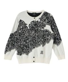 LANVIN COLLECTION / ランバン コレクション ニット・セーター | 18ゲージ袋ジャカードレース柄カーディガン