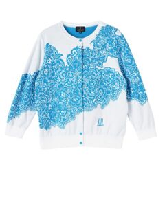 LANVIN COLLECTION / ランバン コレクション ニット・セーター | 18ゲージ袋ジャカードレース柄カーディガン