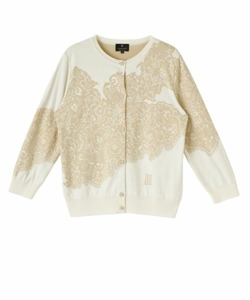 LANVIN COLLECTION / ランバン コレクション ニット・セーター | 18ゲージ袋ジャカードレース柄カーディガン（ブラウンその他）