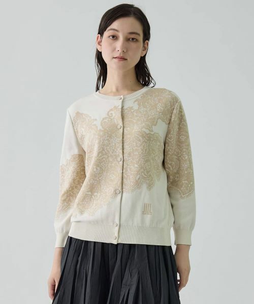 LANVIN COLLECTION / ランバン コレクション ニット・セーター | 18ゲージ袋ジャカードレース柄カーディガン | 詳細15