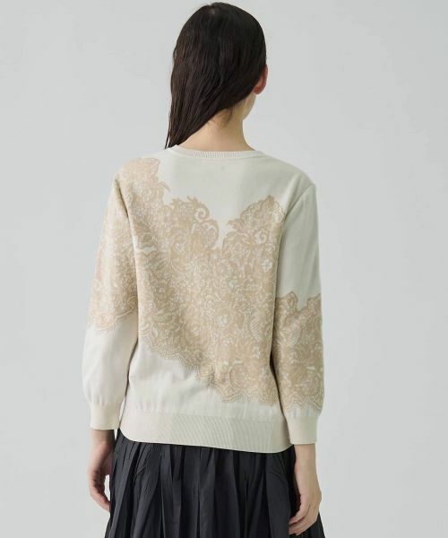 LANVIN COLLECTION / ランバン コレクション ニット・セーター | 18ゲージ袋ジャカードレース柄カーディガン | 詳細17