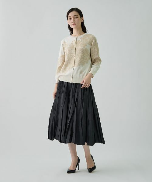 LANVIN COLLECTION / ランバン コレクション ニット・セーター | 18ゲージ袋ジャカードレース柄カーディガン | 詳細19