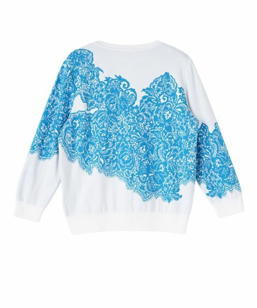 LANVIN COLLECTION / ランバン コレクション ニット・セーター | 18ゲージ袋ジャカードレース柄カーディガン | 詳細20