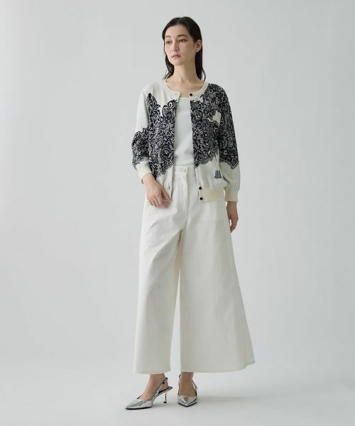 LANVIN COLLECTION / ランバン コレクション ニット・セーター | 18ゲージ袋ジャカードレース柄カーディガン | 詳細8