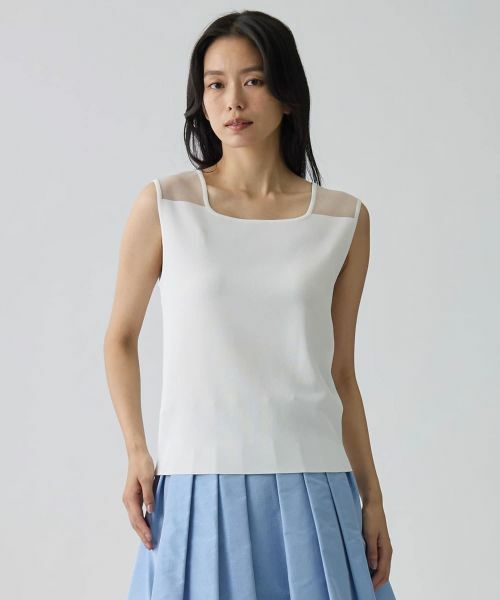 LANVIN COLLECTION / ランバン コレクション ニット・セーター | シースルー切り替えニット | 詳細1