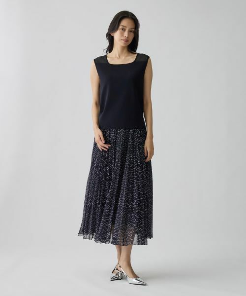 LANVIN COLLECTION / ランバン コレクション ニット・セーター | シースルー切り替えニット | 詳細10