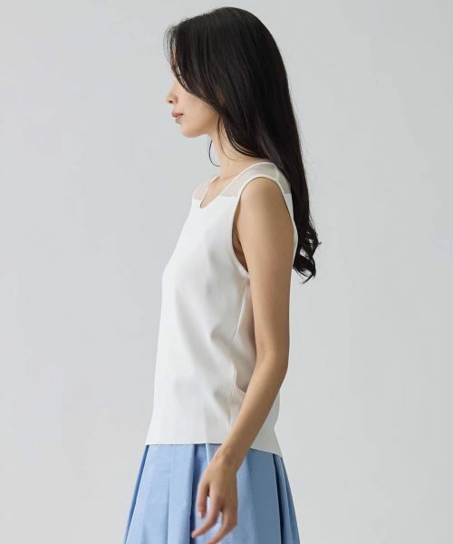 LANVIN COLLECTION / ランバン コレクション ニット・セーター | シースルー切り替えニット | 詳細2