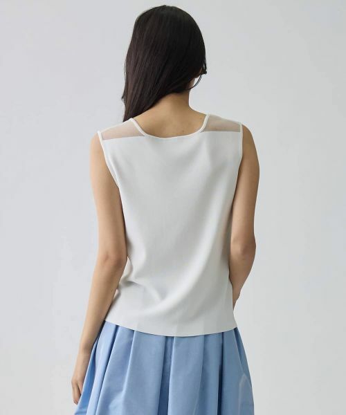 LANVIN COLLECTION / ランバン コレクション ニット・セーター | シースルー切り替えニット | 詳細3