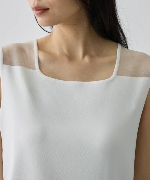 LANVIN COLLECTION / ランバン コレクション ニット・セーター | シースルー切り替えニット | 詳細4