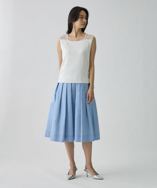 LANVIN COLLECTION / ランバン コレクション ニット・セーター | シースルー切り替えニット | 詳細5