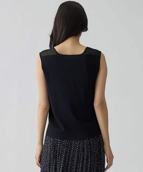 LANVIN COLLECTION / ランバン コレクション ニット・セーター | シースルー切り替えニット | 詳細8