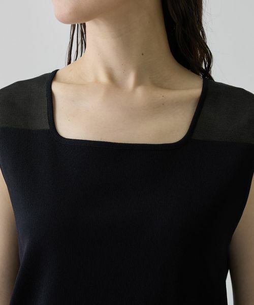 LANVIN COLLECTION / ランバン コレクション ニット・セーター | シースルー切り替えニット | 詳細9