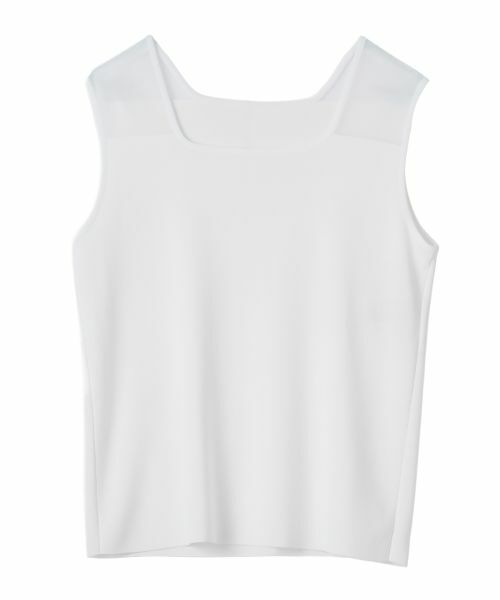 LANVIN COLLECTION / ランバン コレクション ニット・セーター | シースルー切り替えニット（ホワイト）