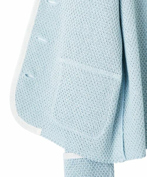 LANVIN COLLECTION / ランバン コレクション テーラードジャケット | 7ゲージかのこ素材ニットジャケット | 詳細12