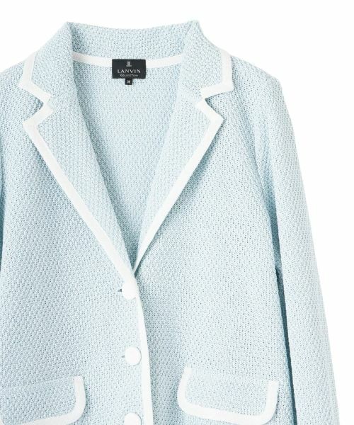 LANVIN COLLECTION / ランバン コレクション テーラードジャケット | 7ゲージかのこ素材ニットジャケット | 詳細13