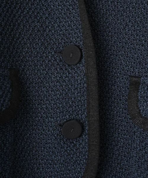 LANVIN COLLECTION / ランバン コレクション テーラードジャケット | 7ゲージかのこ素材ニットジャケット | 詳細15