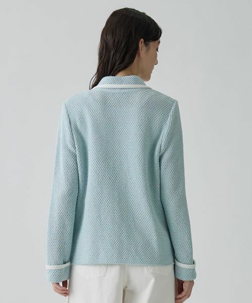 LANVIN COLLECTION / ランバン コレクション テーラードジャケット | 7ゲージかのこ素材ニットジャケット | 詳細3