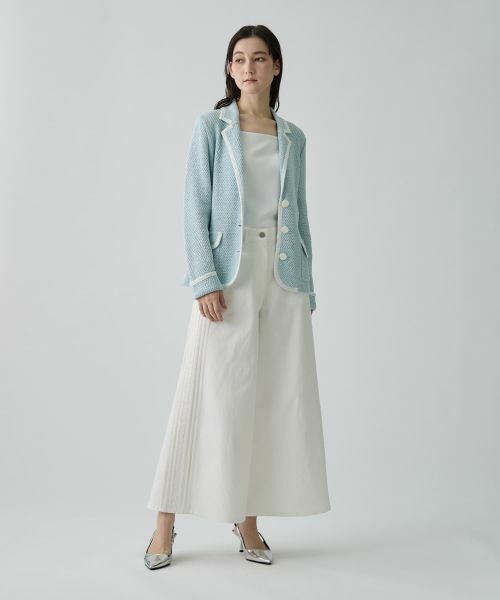 LANVIN COLLECTION / ランバン コレクション テーラードジャケット | 7ゲージかのこ素材ニットジャケット | 詳細5