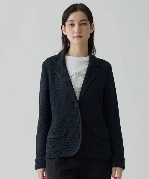 LANVIN COLLECTION / ランバン コレクション テーラードジャケット | 7ゲージかのこ素材ニットジャケット | 詳細6