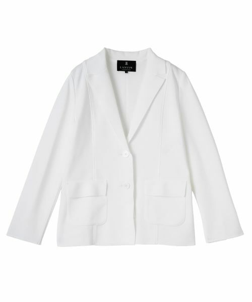 LANVIN COLLECTION / ランバン コレクション テーラードジャケット | サーブルストレッチミラノリブニットジャケット（ホワイト）