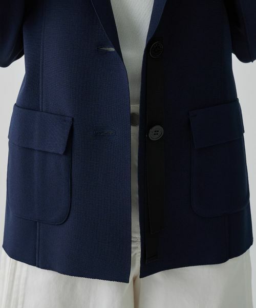 LANVIN COLLECTION / ランバン コレクション テーラードジャケット | サーブルストレッチミラノリブニットジャケット | 詳細4