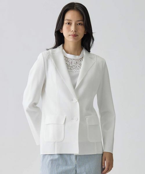 LANVIN COLLECTION / ランバン コレクション テーラードジャケット | サーブルストレッチミラノリブニットジャケット | 詳細6