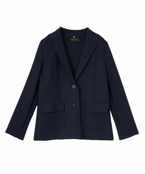 LANVIN COLLECTION / ランバン コレクション テーラードジャケット | サーブルストレッチミラノリブニットジャケット（ネイビー）