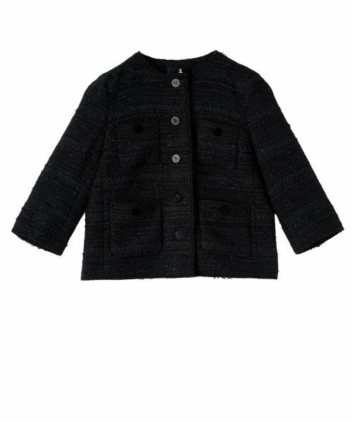 LANVIN COLLECTION / ランバン コレクション テーラードジャケット | ファンシーツイードジャケット（ブラック）