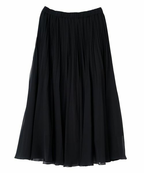 LANVIN COLLECTION / ランバン コレクション ロング・マキシ丈スカート | シフォンプリーツスカート（ブラック）