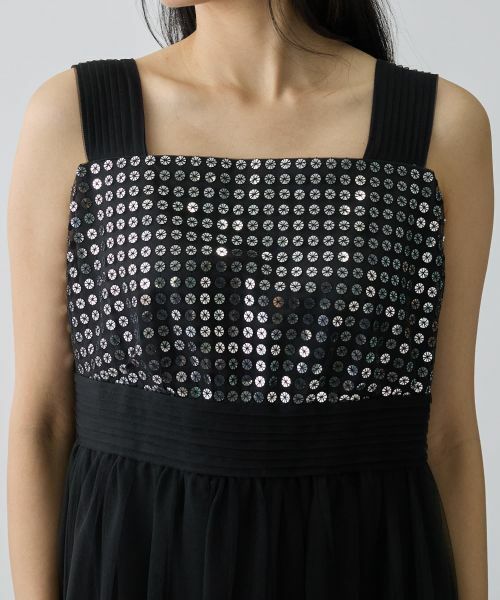 LANVIN COLLECTION / ランバン コレクション ドレス | スパンコール刺しゅうチュールワンピース | 詳細4