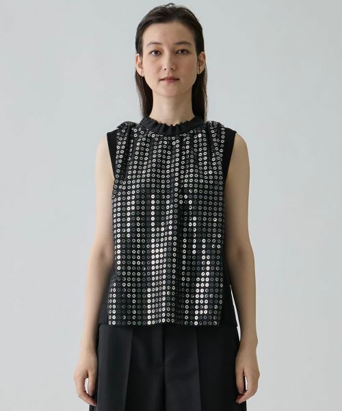 LANVIN COLLECTION / ランバン コレクション ニット・セーター | 16ゲージ スパンコールチュールニット | 詳細1