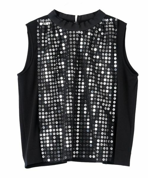 LANVIN COLLECTION / ランバン コレクション ニット・セーター | 16ゲージ スパンコールチュールニット（ブラック）