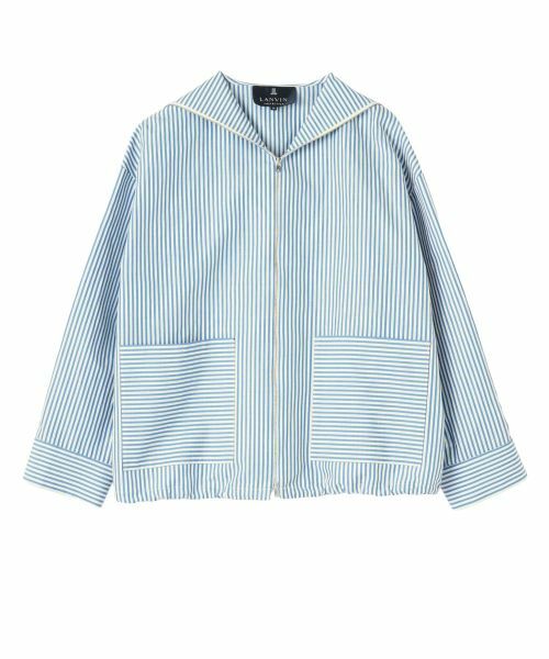 LANVIN COLLECTION / ランバン コレクション テーラードジャケット | ドビーストライプジャケット（ブルー配色1）