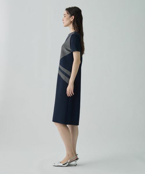 LANVIN COLLECTION / ランバン コレクション ドレス | 幾何学柄ピンタック編みワンピース | 詳細2