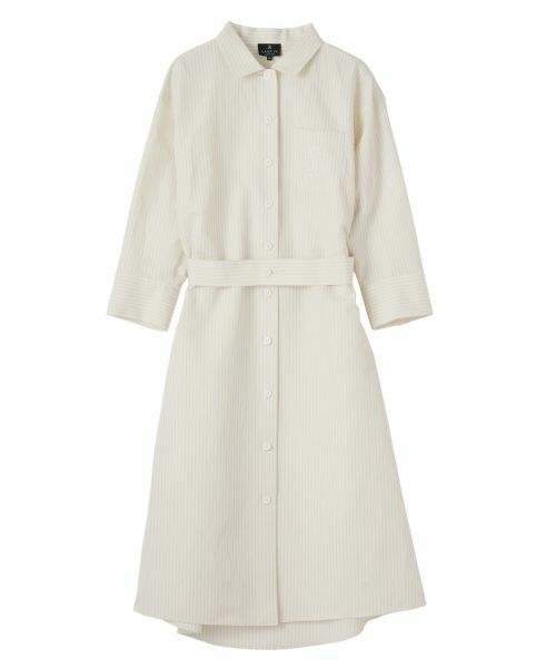LANVIN COLLECTION / ランバン コレクション ドレス | ドビーストライプワンピース（ブラウンその他）