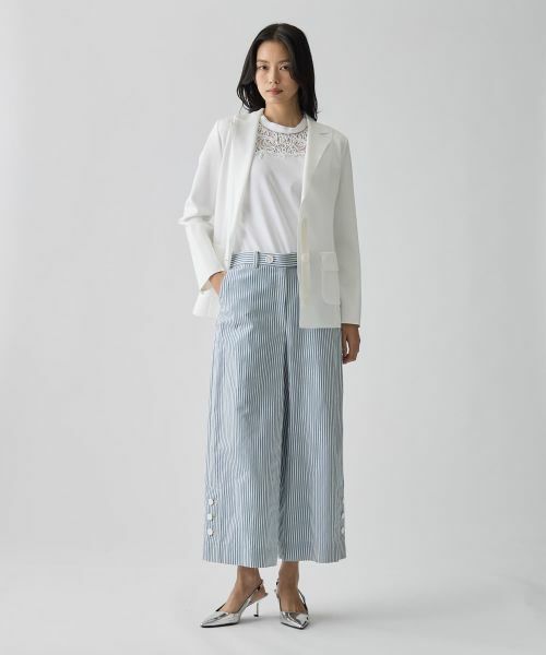 LANVIN COLLECTION / ランバン コレクション その他パンツ | ドビーストライプパンツ | 詳細5