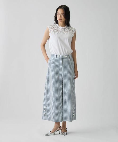 LANVIN COLLECTION / ランバン コレクション その他パンツ | ドビーストライプパンツ | 詳細6