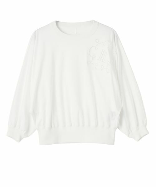 LANVIN COLLECTION / ランバン コレクション カットソー | コーコランスーピマコットン刺繍カットソー（ホワイト）