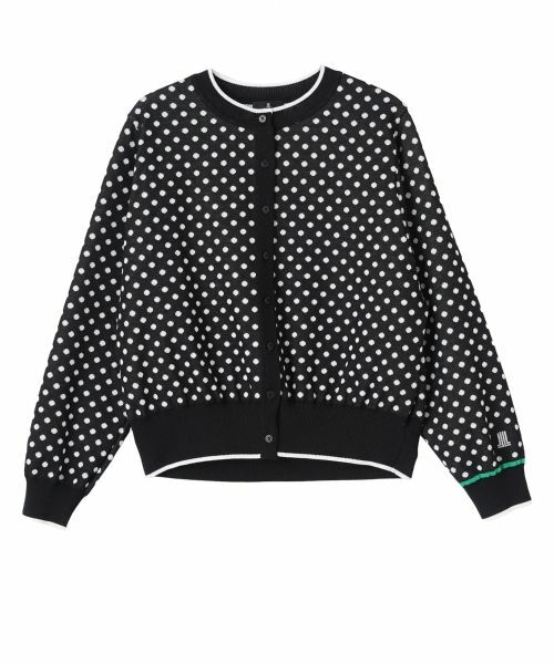 LANVIN COLLECTION / ランバン コレクション ニット・セーター | 16ゲージ袋ジャカードカーディガン（ブラック配色）