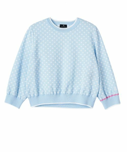 LANVIN COLLECTION / ランバン コレクション ニット・セーター | 16ゲージ袋ジャカードニット（ブルー配色1）