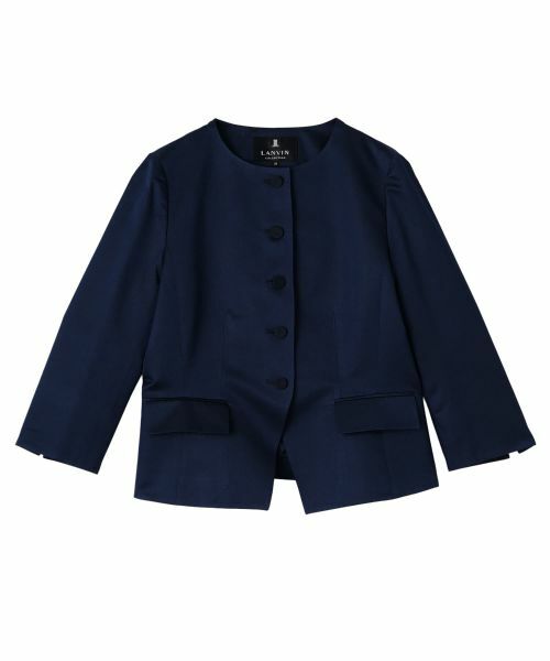 LANVIN COLLECTION / ランバン コレクション テーラードジャケット | サテンシャンタンジャケット（ネイビー）