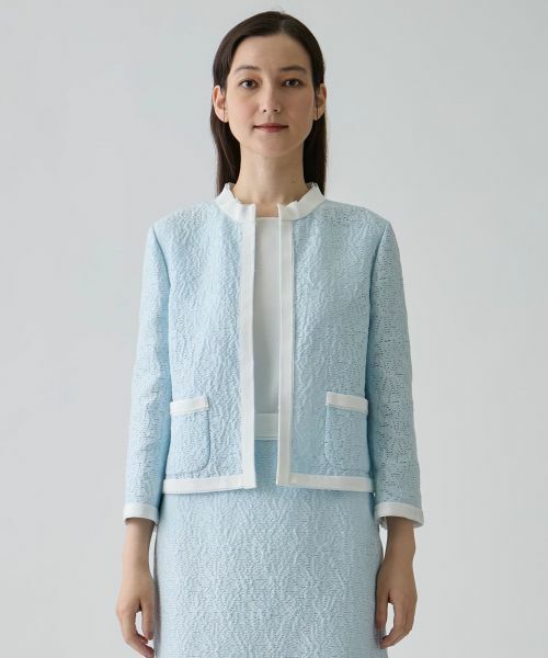 LANVIN COLLECTION / ランバン コレクション テーラードジャケット | コットンナイロンジャカード先染めジャケット | 詳細1