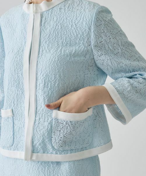 LANVIN COLLECTION / ランバン コレクション テーラードジャケット | コットンナイロンジャカード先染めジャケット | 詳細4