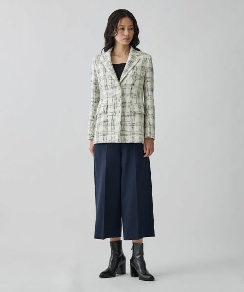 LANVIN COLLECTION / ランバン コレクション テーラードジャケット | シャイニーチェックツイードジャケット | 詳細1