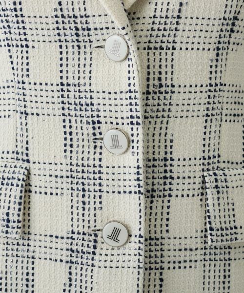 LANVIN COLLECTION / ランバン コレクション テーラードジャケット | シャイニーチェックツイードジャケット | 詳細4